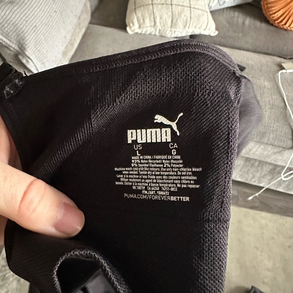 Puma Black Sports Bra with Wide Straps and Logo - Picture 7 of 7